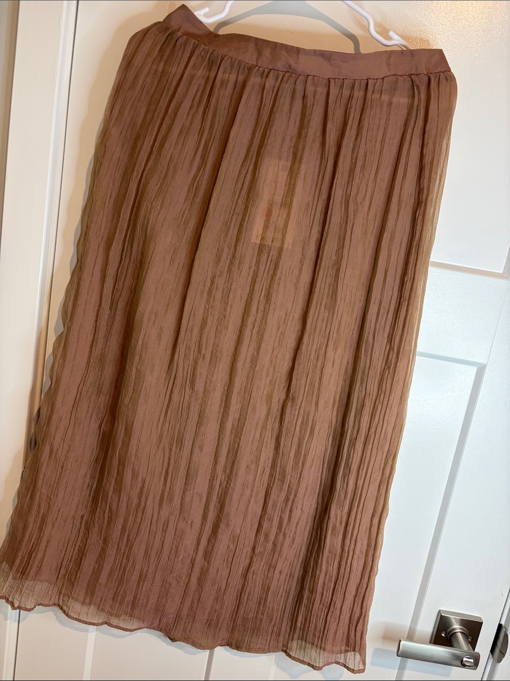 Zara Mauve-Brown Pleated Midi Skirt